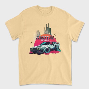 Tricou Barbati (Unisex), Digital Driver Futuristic Car Vaporwave