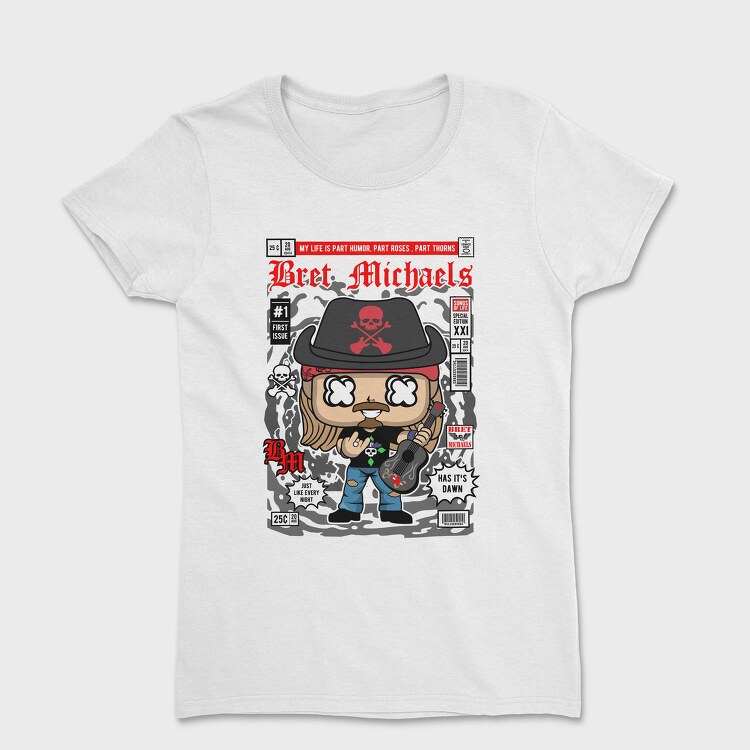 Brets Rockin Skull Guitar, Tricou Femei