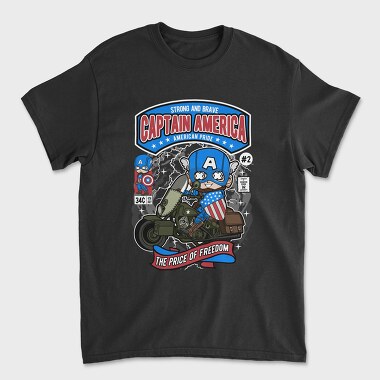 Captain America Motorbike, Tricou Barbati (Unisex)