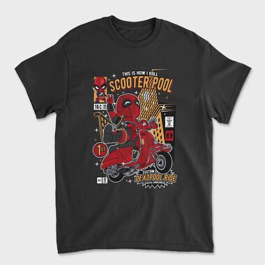 Deadpool Scooter Rider, Tricou Barbati (Unisex)