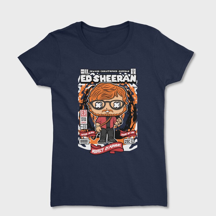 Ed Sheeran Comic Pop Art, Tricou Femei