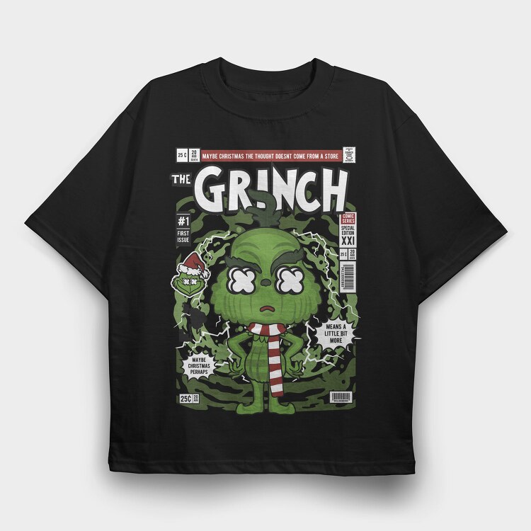 Grinchmas Comic Drop, Tricou Oversize Barbati (Unisex)