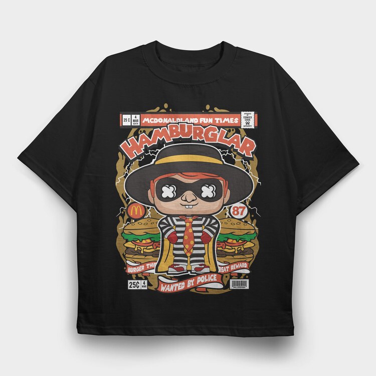 Hamburger Thief, Tricou Oversize Barbati (Unisex)