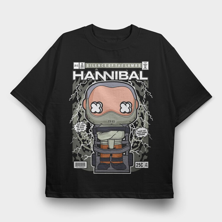 Hannibal Pop Art Comic, Tricou Oversize Barbati (Unisex)