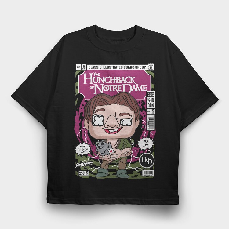 Hunchback Comic Vibes, Tricou Oversize Barbati (Unisex)