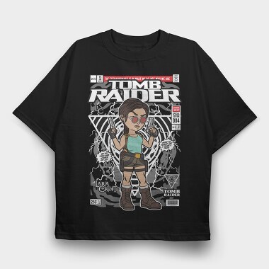 Lara Croft Adventure, Tricou Oversize Barbati (Unisex)