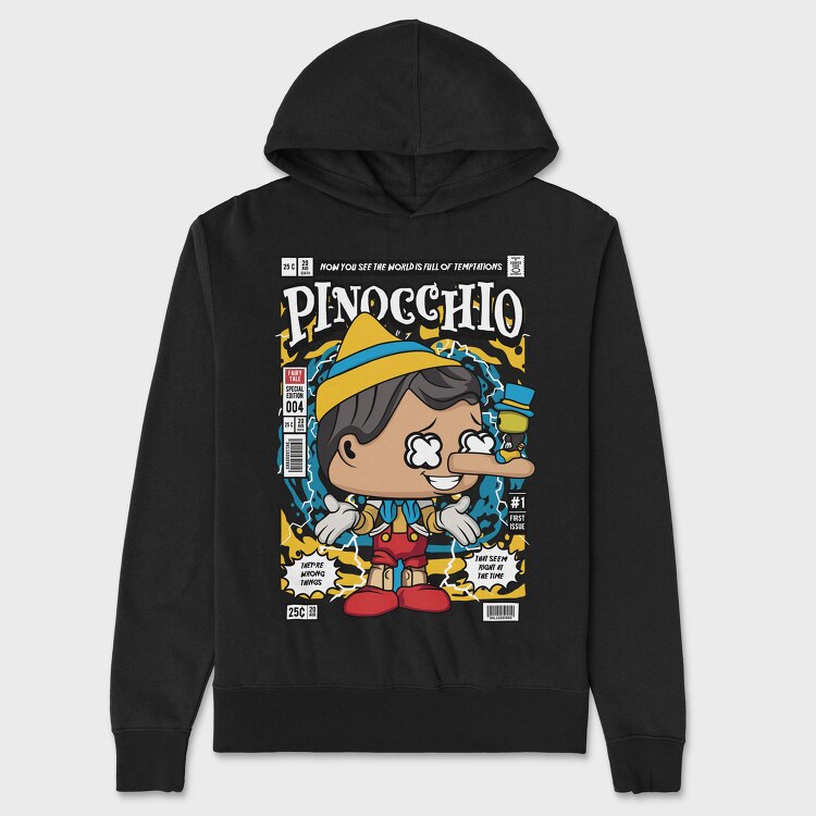 Pinocchio Pop Art, Hanorac Oversize Barbati (Unisex)