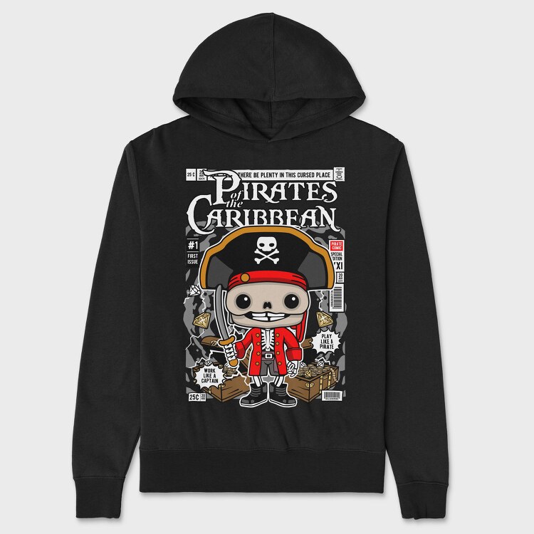 Pirate Captain Treasure Hunt, Hanorac Oversize Barbati (Unisex)