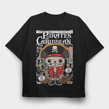 Pirate Captain Treasure Hunt, Tricou Oversize Barbati (Unisex)