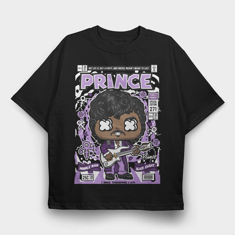 Purple Prince Pop Vinyl, Tricou Oversize Barbati (Unisex)