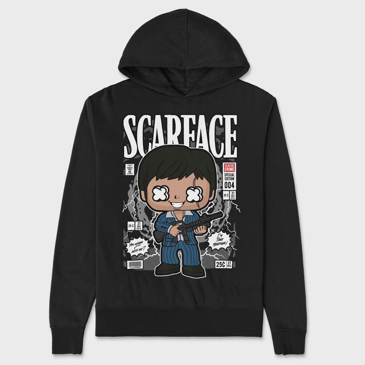 Scarface Pop Art, Hanorac Oversize Barbati (Unisex)