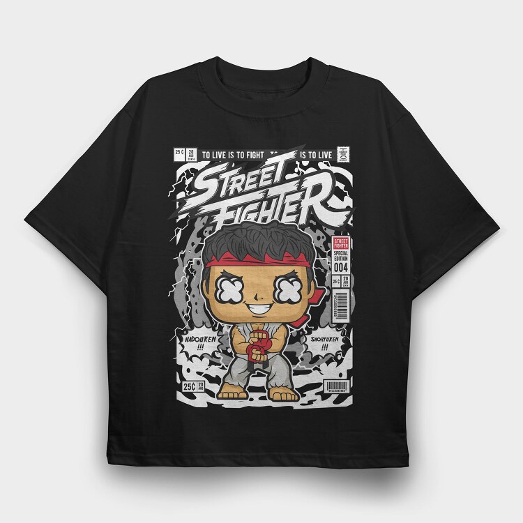 Street Fighter Pop Art, Tricou Oversize Barbati (Unisex)