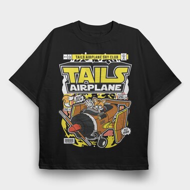 Tails Airplane Club, Tricou Oversize Barbati (Unisex)