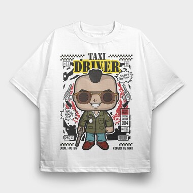 Taxi Driver Pop Art, Tricou Oversize Barbati (Unisex)