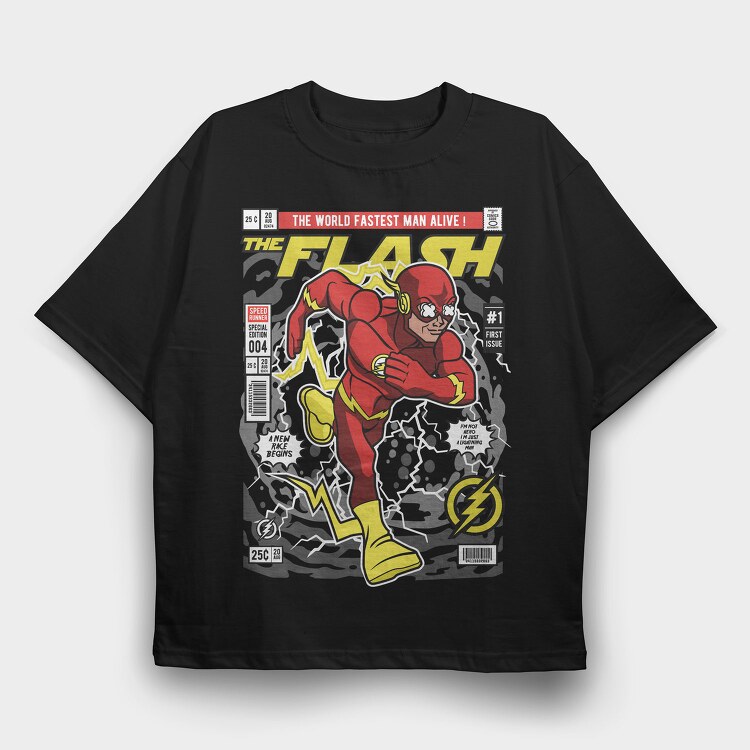 The Flash Lightning Bolt, Tricou Oversize Barbati (Unisex)