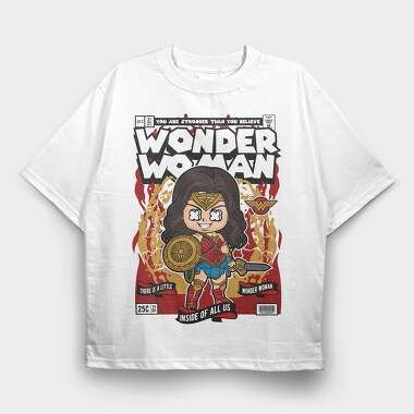 Wonder Woman Chibi, Tricou Oversize Barbati (Unisex)