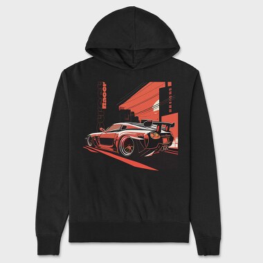 Japanese Sports Car Street Racer Sunset Drive Japan, Hanorac Oversize Barbati (Unisex)