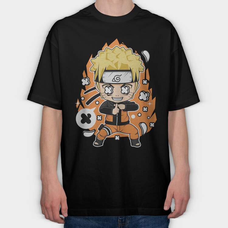 Naruto Chibi Burst, Tricou Oversize Barbati (Unisex)