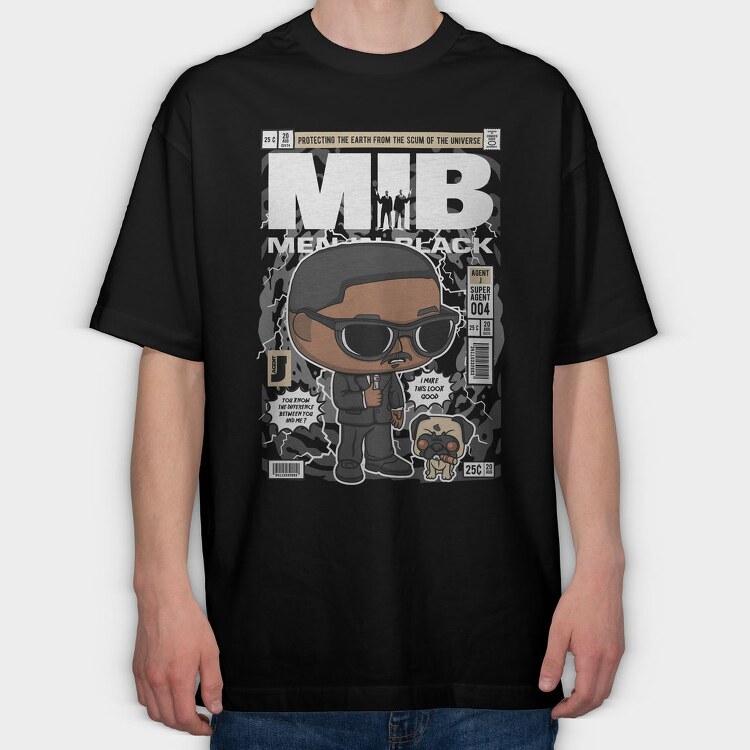 Agent J Comic Pop Art, Tricou Oversize Barbati (Unisex)