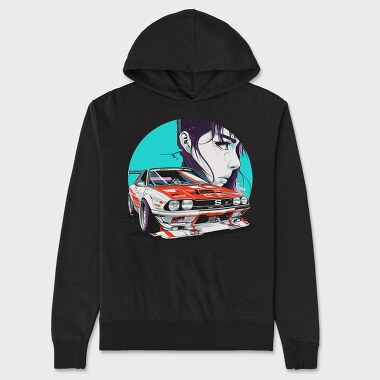 Racing Car Girl Manga, Hanorac Oversize Barbati (Unisex)