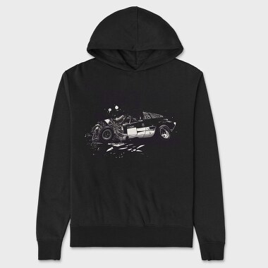 From Glory to Rust Car Racing Crashed Line, Hanorac Oversize Barbati (Unisex)