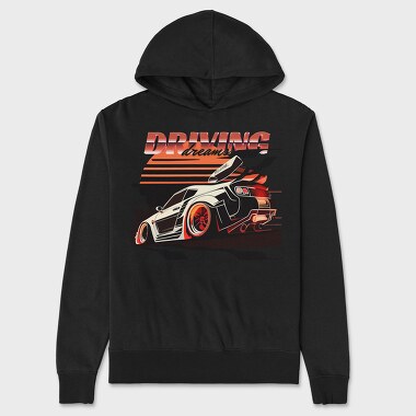 Supercar Racing Car Driving Dreams, Hanorac Oversize Barbati (Unisex)