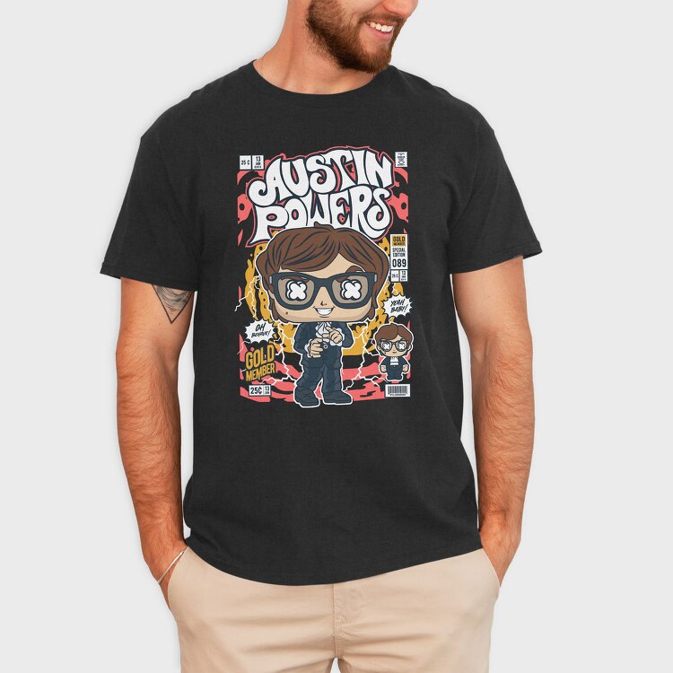 Austin Powers Pop Art, Tricou Barbati (Unisex)