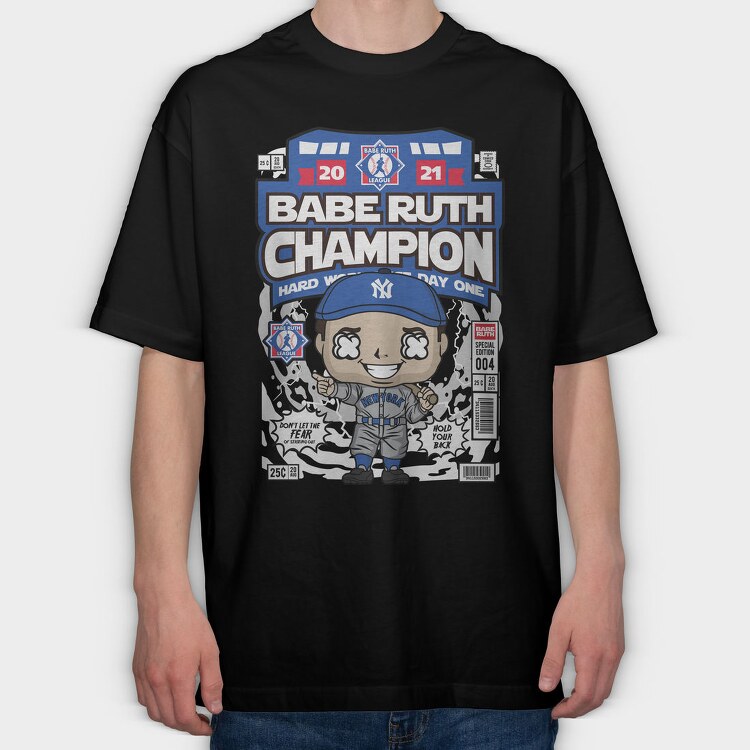 Babe Ruth Champion, Tricou Oversize Barbati (Unisex)