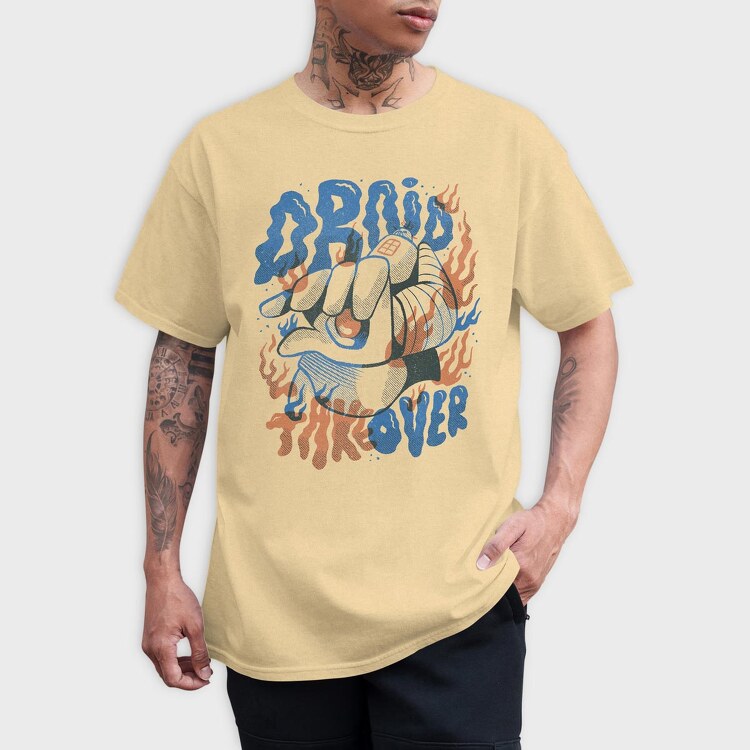 Robot Invasion 07, Tricou Barbati (Unisex)