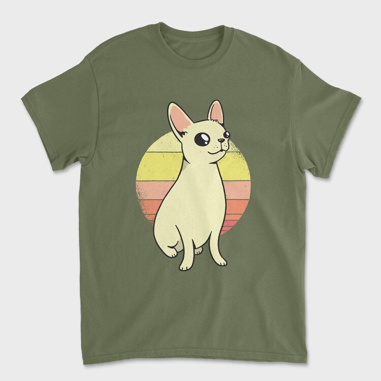 Chihuahua Retro Sunset, Tricou Barbati (Unisex)