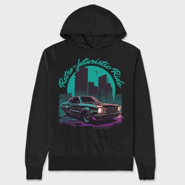 Retro Futuristic Ride Iconic Japanese Car Vaporwave, Hanorac Oversize Barbati (Unisex)