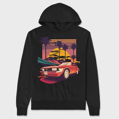 Vintage Convertible Car, Hanorac Oversize Barbati (Unisex)