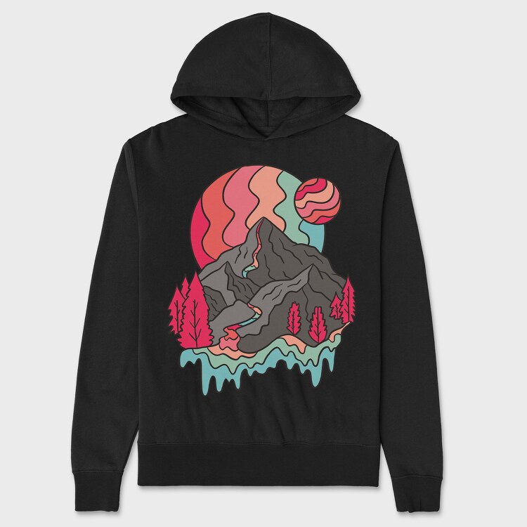Mountain Rainbow Planets, Hanorac Oversize Barbati (Unisex)