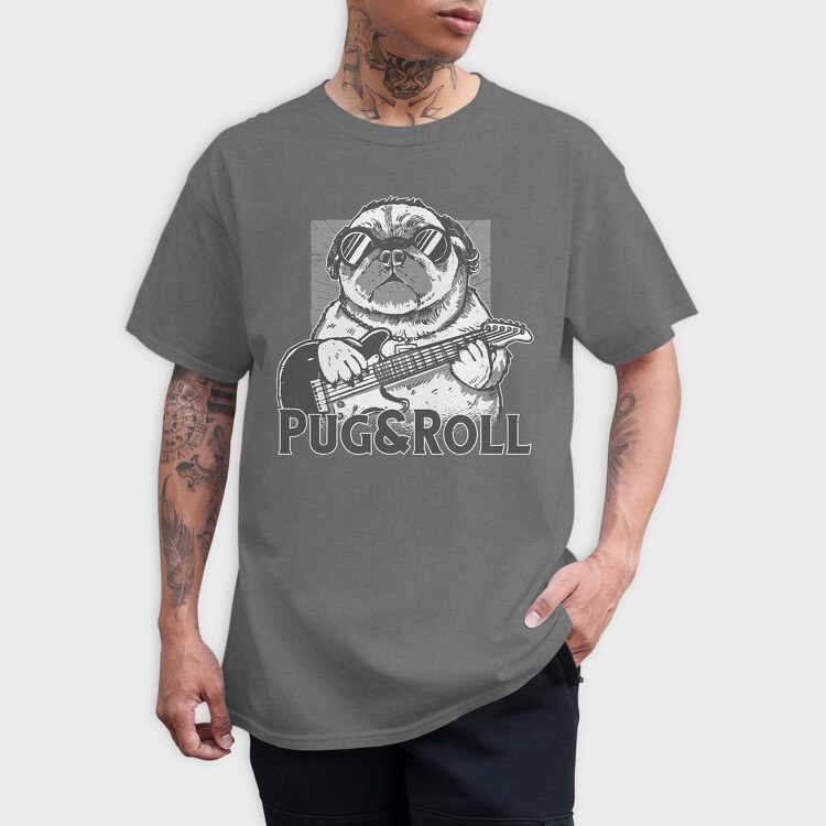 Pug And Roll, Tricou Barbati (Unisex)