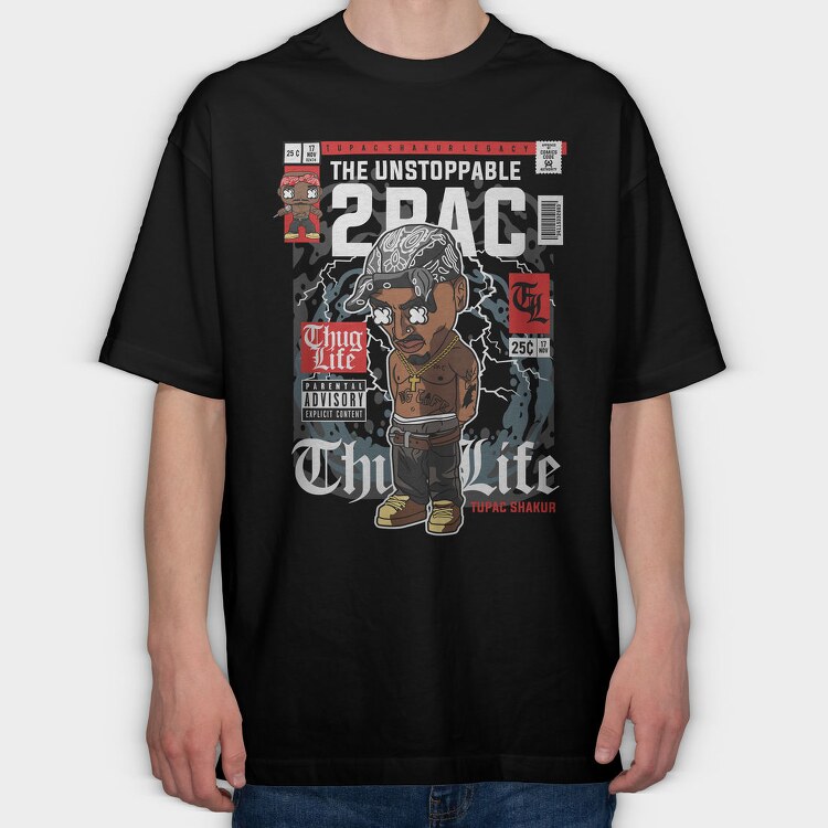 Tupac Legacy Streetwear, Tricou Oversize Barbati (Unisex)