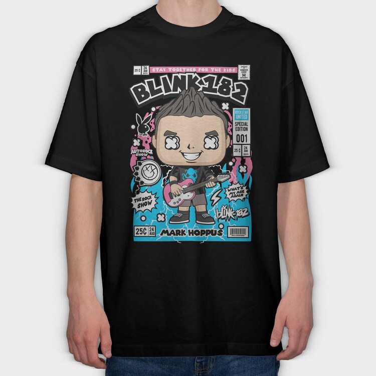 Blink182 Pop Vinyl, Tricou Oversize Barbati (Unisex)