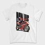 Anime Style Motorcycle Drawing Phrase Redline Warrior, Tricou Barbati (Unisex)