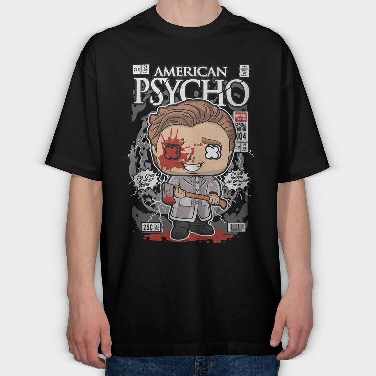 Psycho Horror Chibi, Tricou Oversize Barbati (Unisex)