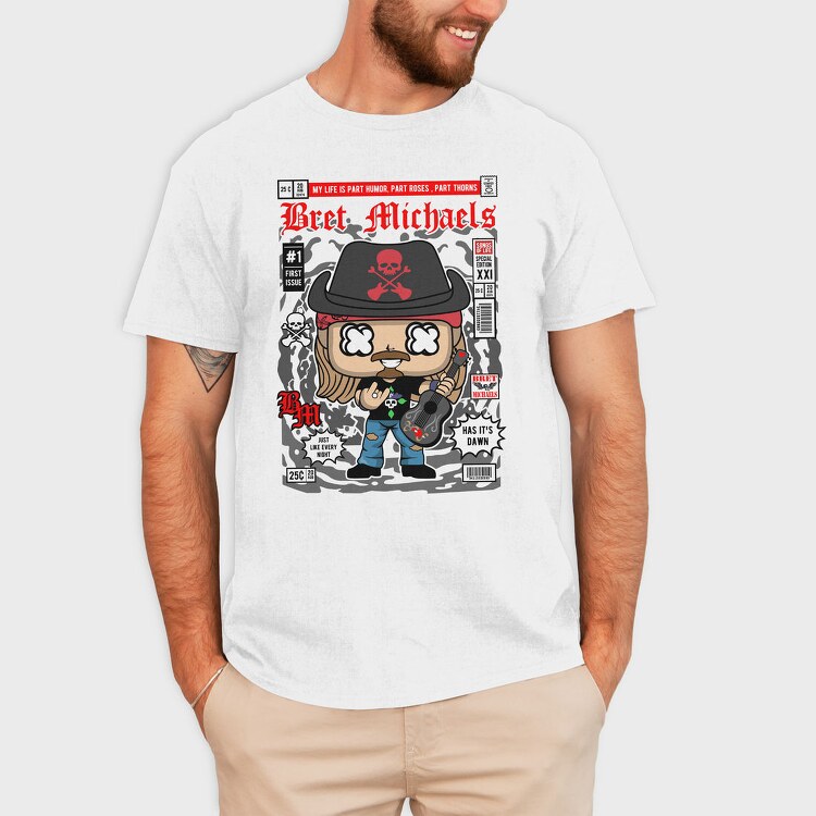 Brets Rockin Skull Guitar, Tricou Barbati (Unisex)