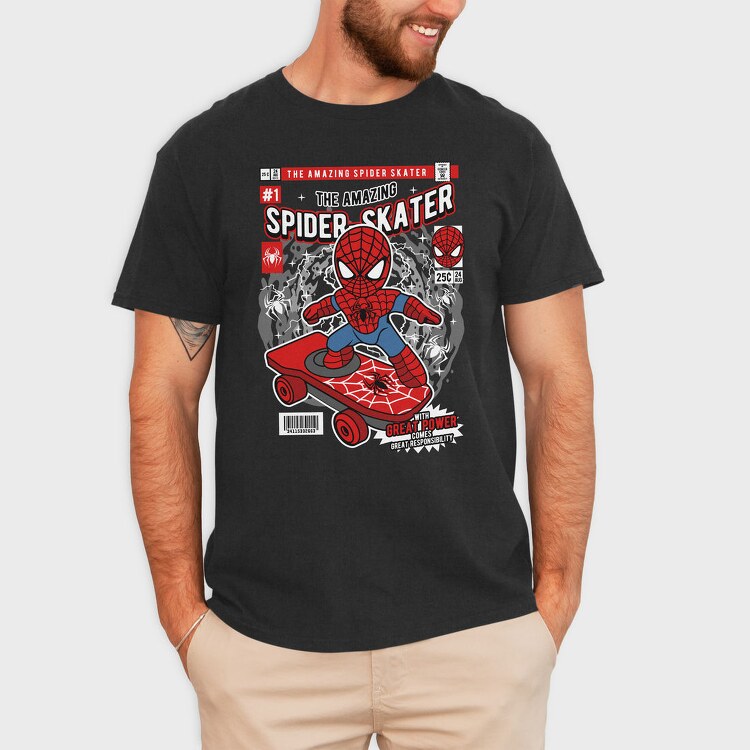 Spider Skater Marvel, Tricou Barbati (Unisex)