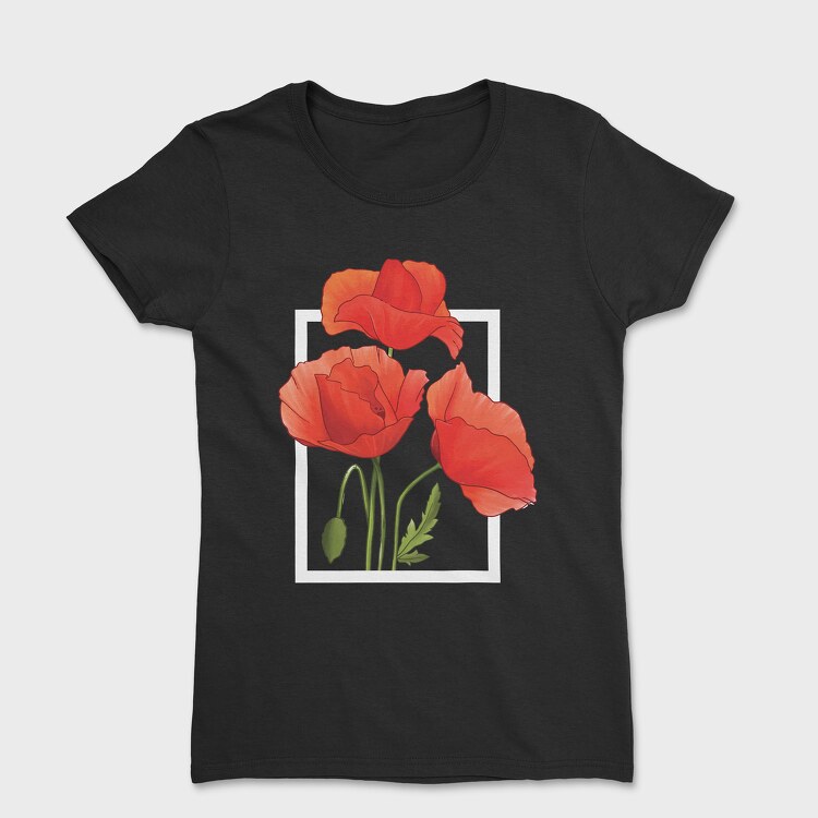 Watercolor Poppies, Tricou Femei