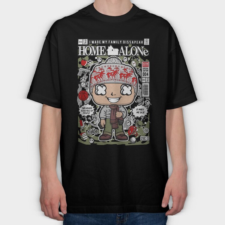 Home Alone Comic 1, Tricou Oversize Barbati (Unisex)