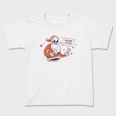 Anti Christmas Vintage Retro Skeleton Santa, Tricou Copii