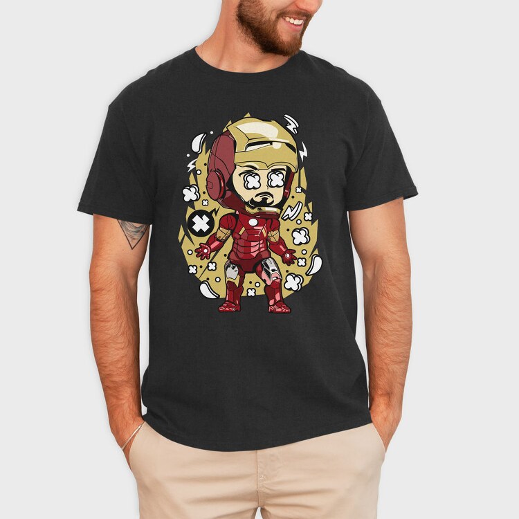 Iron Man Chibi, Tricou Barbati (Unisex)