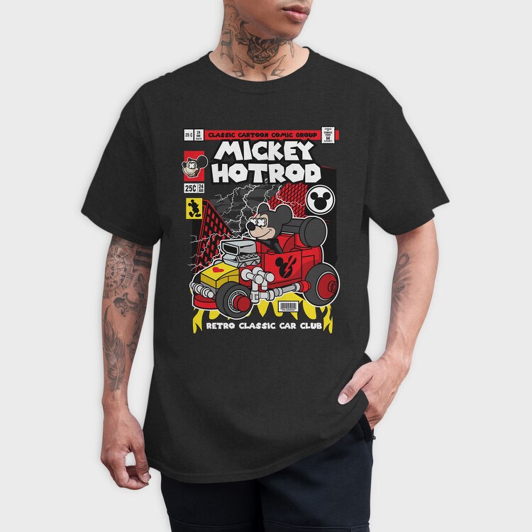 Mickey Hot Rod, Tricou Barbati (Unisex)