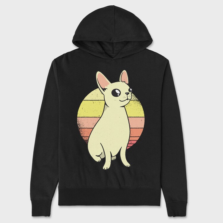 Chihuahua Retro Sunset, Hanorac Oversize Barbati (Unisex)