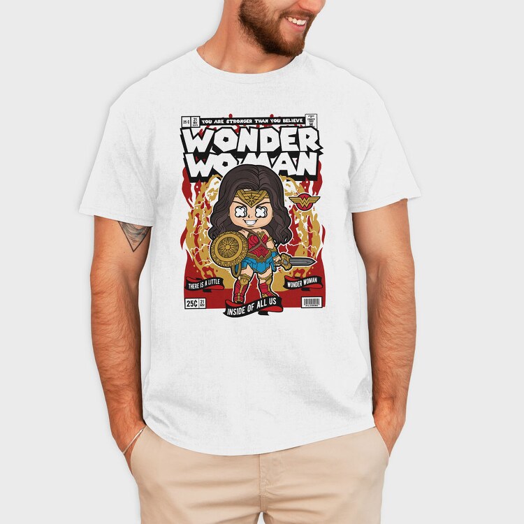 Wonder Woman Chibi, Tricou Barbati (Unisex)