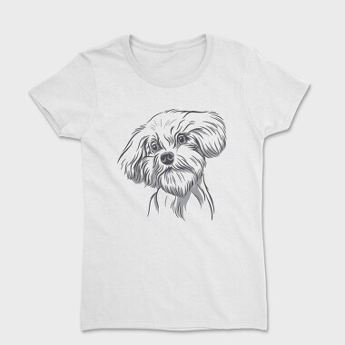 Cool Dog Illustration Doodle, Tricou Femei