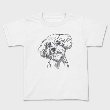 Cool Dog Illustration Doodle, Tricou Copii