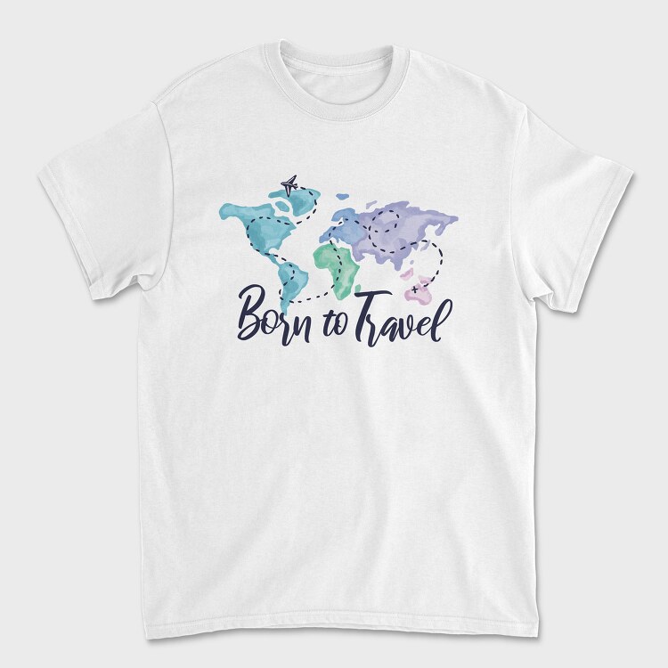 Born To Travel, Tricou Barbati (Unisex)